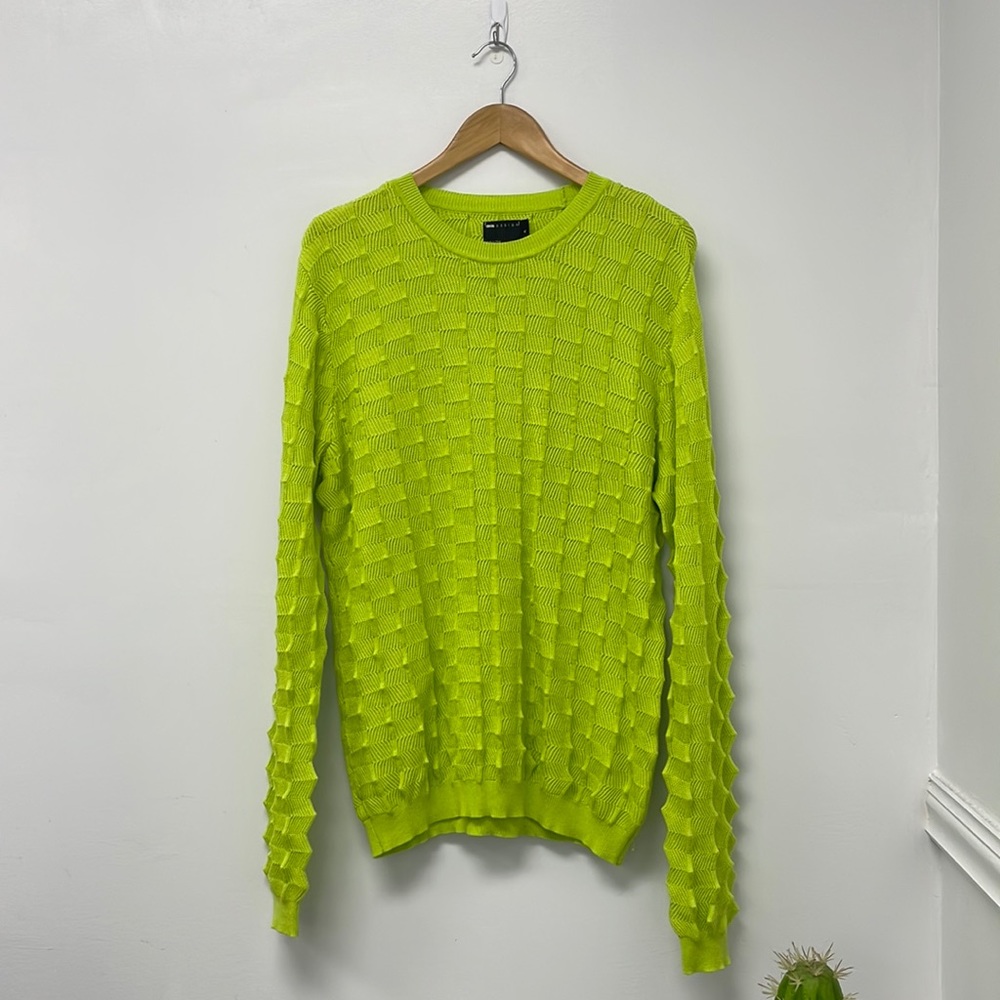 Neon green knit sweater
